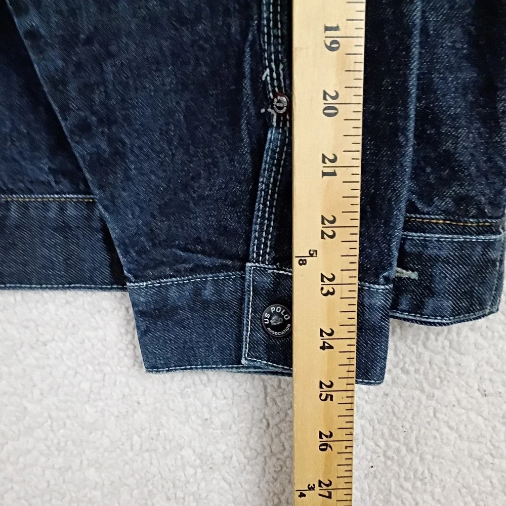 Vintage US Polo Assn Denim Jacket Trucker Mens L* Oversized Dark Wash 90s Street